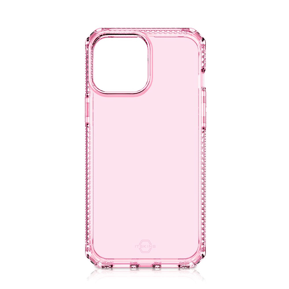 Picture of Apple iPhone 13 Pro Max 6.7 Case | ITSKINS SPECTRUM CLEAR ANTIMICROBIAL Certified Antishock Protection Case for iPhone 13 Pro Max (Light Pink)