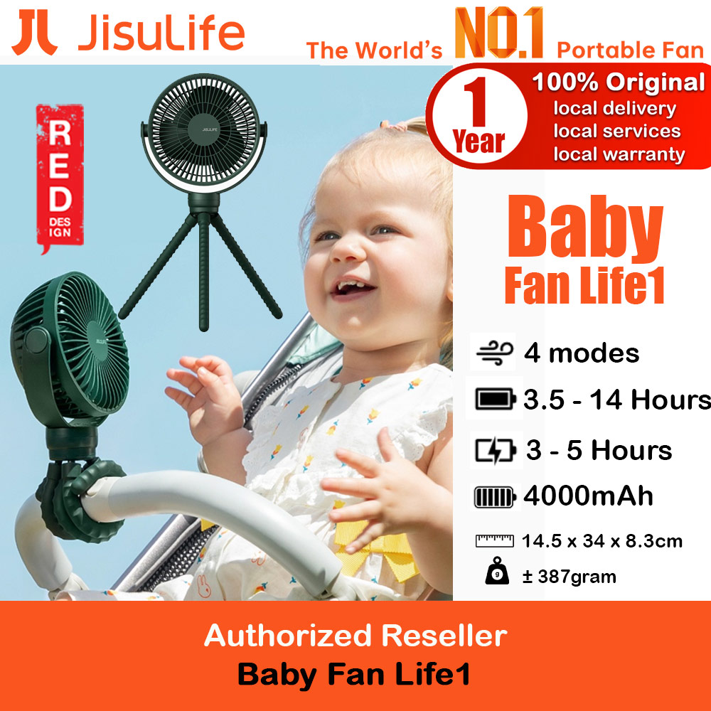 Picture of Jisulife Child Baby Safe Low Noise Stroller Car Seat Rotatable Flexible Tripod Rechargeable Fan FA24 (Green) Red Design- Red Design Cases, Red Design Covers, iPad Cases and a wide selection of Red Design Accessories in Malaysia, Sabah, Sarawak and Singapore 