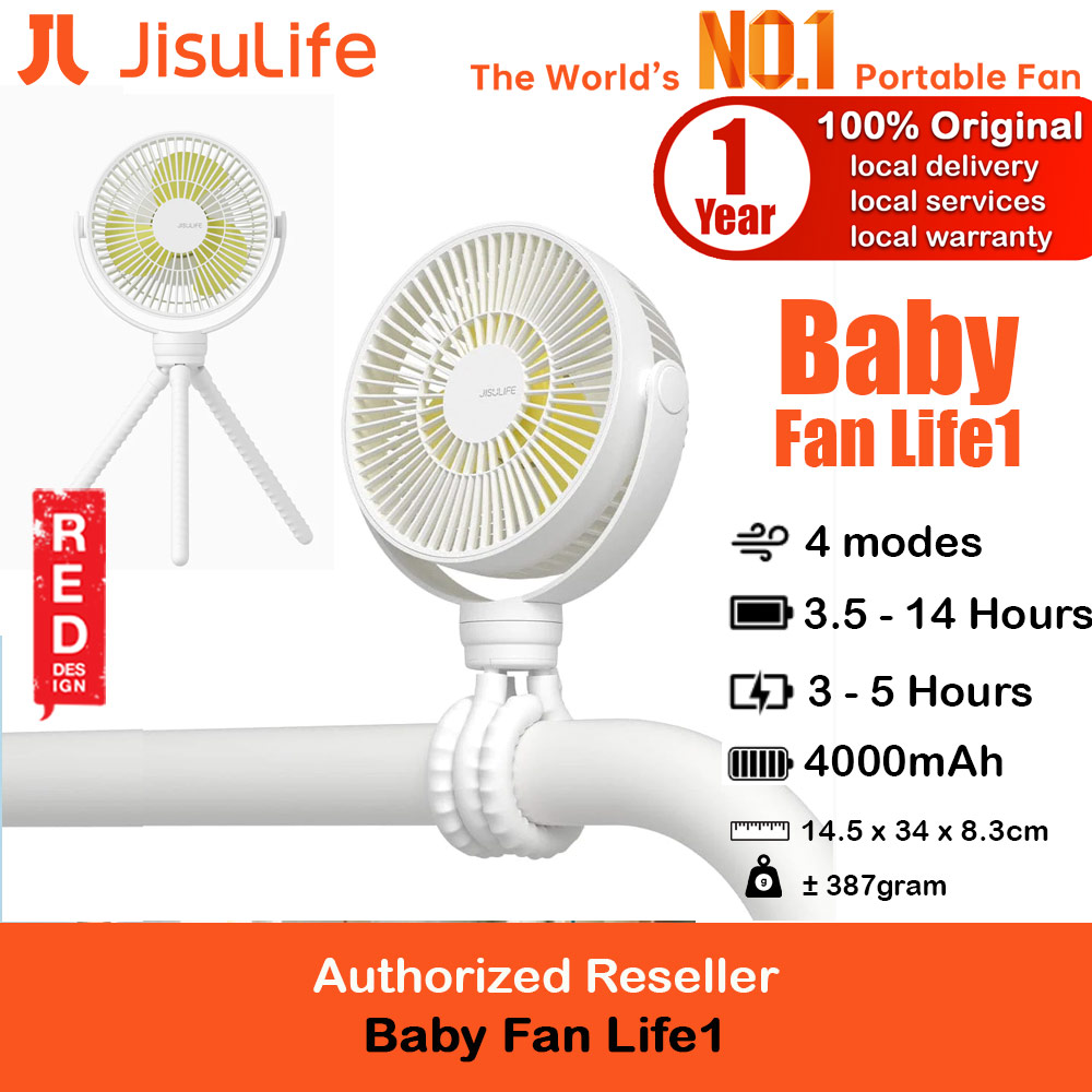 Picture of Jisulife Child Baby Safe Low Noise Stroller Car Seat Rotatable Flexible Tripod Rechargeable Fan FA24  (White) Red Design- Red Design Cases, Red Design Covers, iPad Cases and a wide selection of Red Design Accessories in Malaysia, Sabah, Sarawak and Singapore 