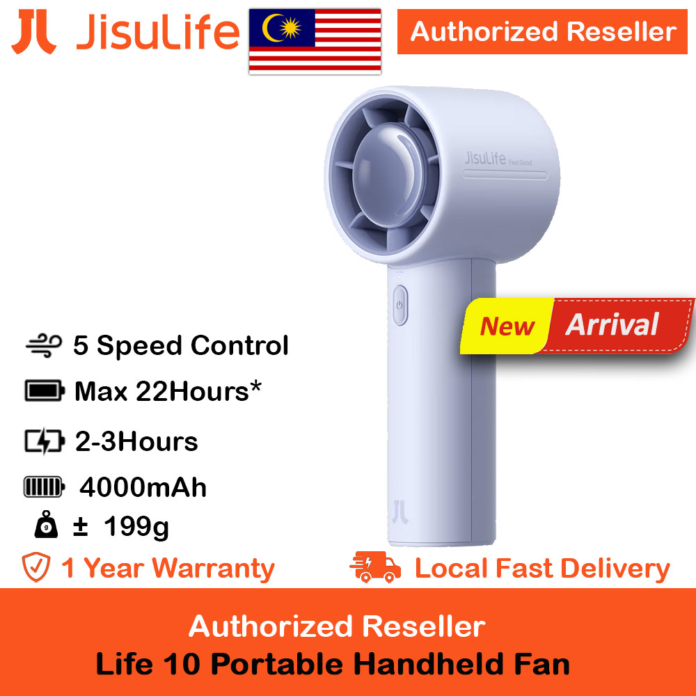 Picture of Jisulife Life 10 Portable Handheld Fan 5 Speed Mode Easy Carry Turbo Wind Speed Fan Kipas Jisulife (Blue) Red Design- Red Design Cases, Red Design Covers, iPad Cases and a wide selection of Red Design Accessories in Malaysia, Sabah, Sarawak and Singapore 