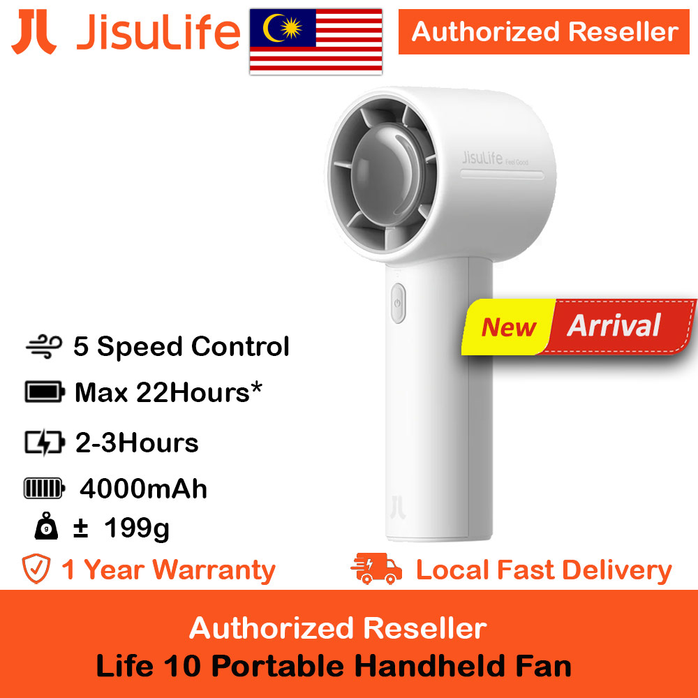 Picture of Jisulife Life 10 Portable Handheld Fan 5 Speed Mode Easy Carry Turbo Wind Speed Fan Kipas Jisulife (Gray) Red Design- Red Design Cases, Red Design Covers, iPad Cases and a wide selection of Red Design Accessories in Malaysia, Sabah, Sarawak and Singapore 