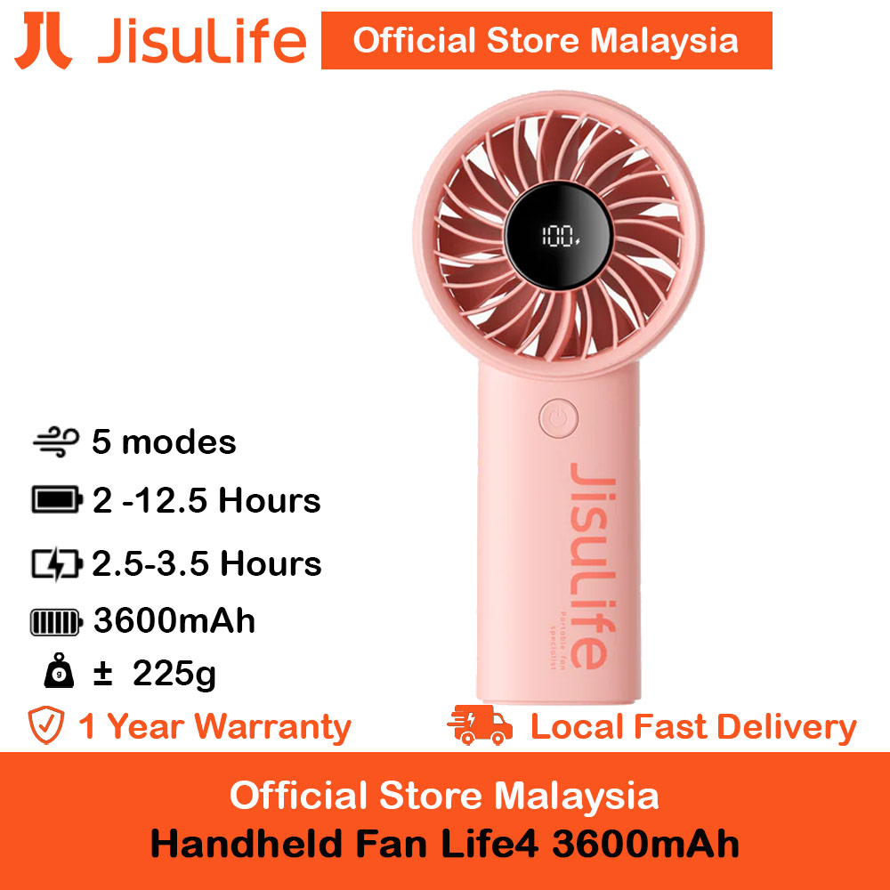 Picture of Jisulife Powerful Handheld Fan Life7 Powerful Portable Fan with LED Display (3600mAh Pink) Red Design- Red Design Cases, Red Design Covers, iPad Cases and a wide selection of Red Design Accessories in Malaysia, Sabah, Sarawak and Singapore 