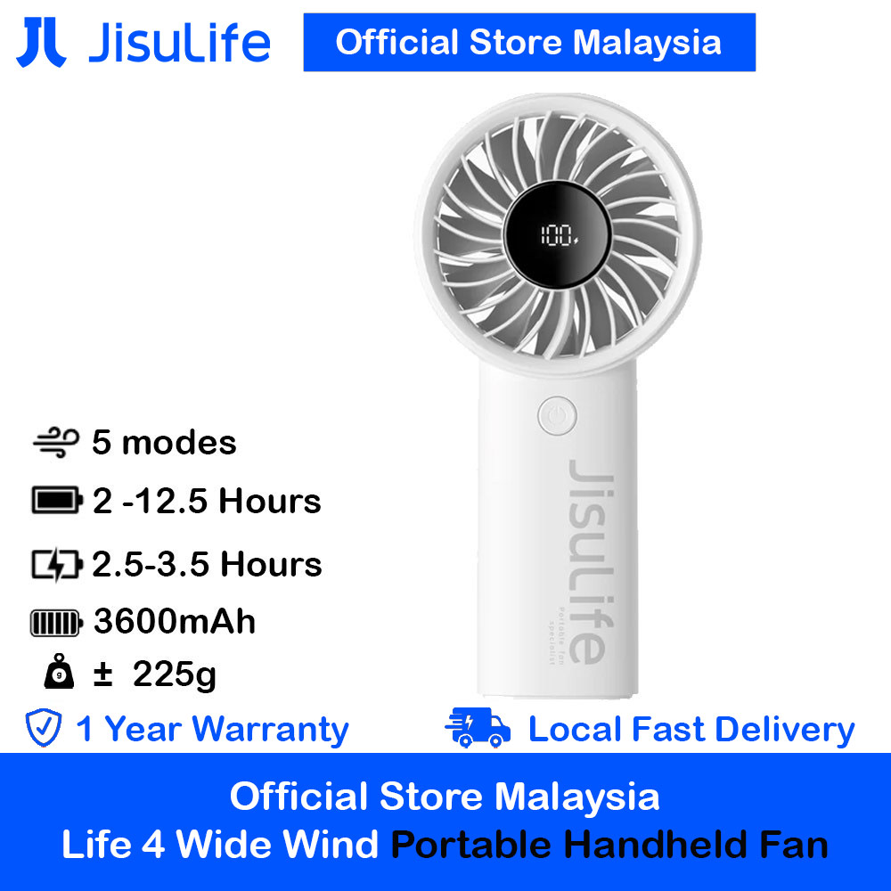 Picture of Jisulife Malaysia Powerful Handheld Fan Life4 Powerful Portable Fan with LED Display (3600mAh Light Grey) Red Design- Red Design Cases, Red Design Covers, iPad Cases and a wide selection of Red Design Accessories in Malaysia, Sabah, Sarawak and Singapore 