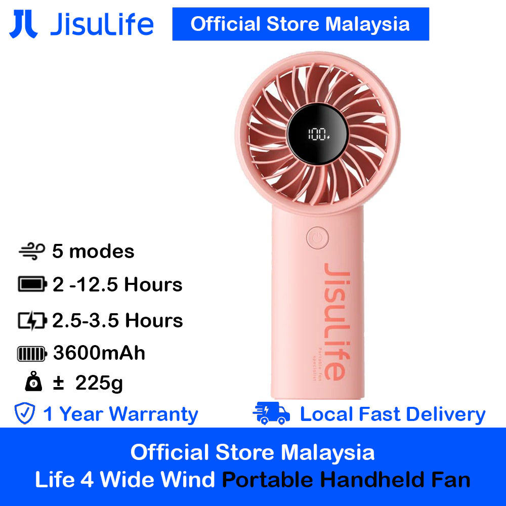 Picture of Jisulife Malaysia Powerful Handheld Fan Life4 Powerful Portable Fan with LED Display (3600mAh Pink) Red Design- Red Design Cases, Red Design Covers, iPad Cases and a wide selection of Red Design Accessories in Malaysia, Sabah, Sarawak and Singapore 