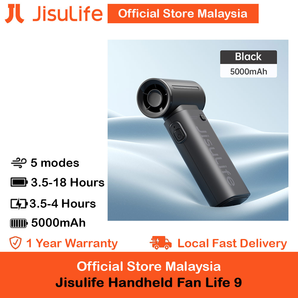 Picture of Jisulife Life9 Handheld Fan Ultra Mini Compact Small Pocket Size Portable Handheld Fan Kipas Pegang Tangan Angin Kuat (5000mah Black) Red Design- Red Design Cases, Red Design Covers, iPad Cases and a wide selection of Red Design Accessories in Malaysia, Sabah, Sarawak and Singapore 