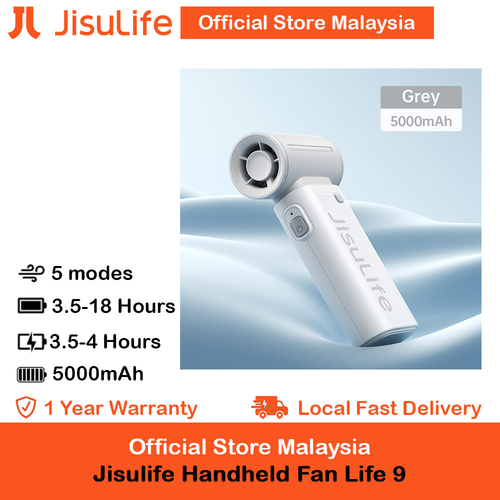 Picture of Jisulife Life9 Handheld Fan Ultra Mini Compact Small Pocket Size Portable Handheld Fan Kipas Pegang Tangan Angin Kuat (5000mah Grey) Red Design- Red Design Cases, Red Design Covers, iPad Cases and a wide selection of Red Design Accessories in Malaysia, Sabah, Sarawak and Singapore 