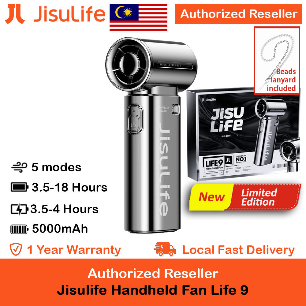 Picture of Jisulife Life9 Limited Edition Chrome Silver Handheld Fan Ultra Mini Compact Small Pocket Size Portable Handheld Fan Kipas Pegang Tangan Angin Kuat (5000mah Silver) Red Design- Red Design Cases, Red Design Covers, iPad Cases and a wide selection of Red Design Accessories in Malaysia, Sabah, Sarawak and Singapore 