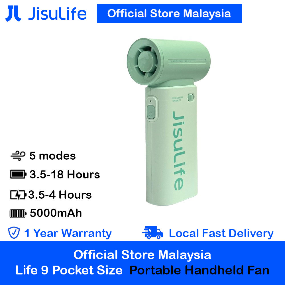 Picture of Jisulife Life9 Handheld Fan Ultra Mini Compact Small Pocket Size Portable Handheld Fan Kipas Pegang Tangan Angin Kuat (5000mah Green) Red Design- Red Design Cases, Red Design Covers, iPad Cases and a wide selection of Red Design Accessories in Malaysia, Sabah, Sarawak and Singapore 