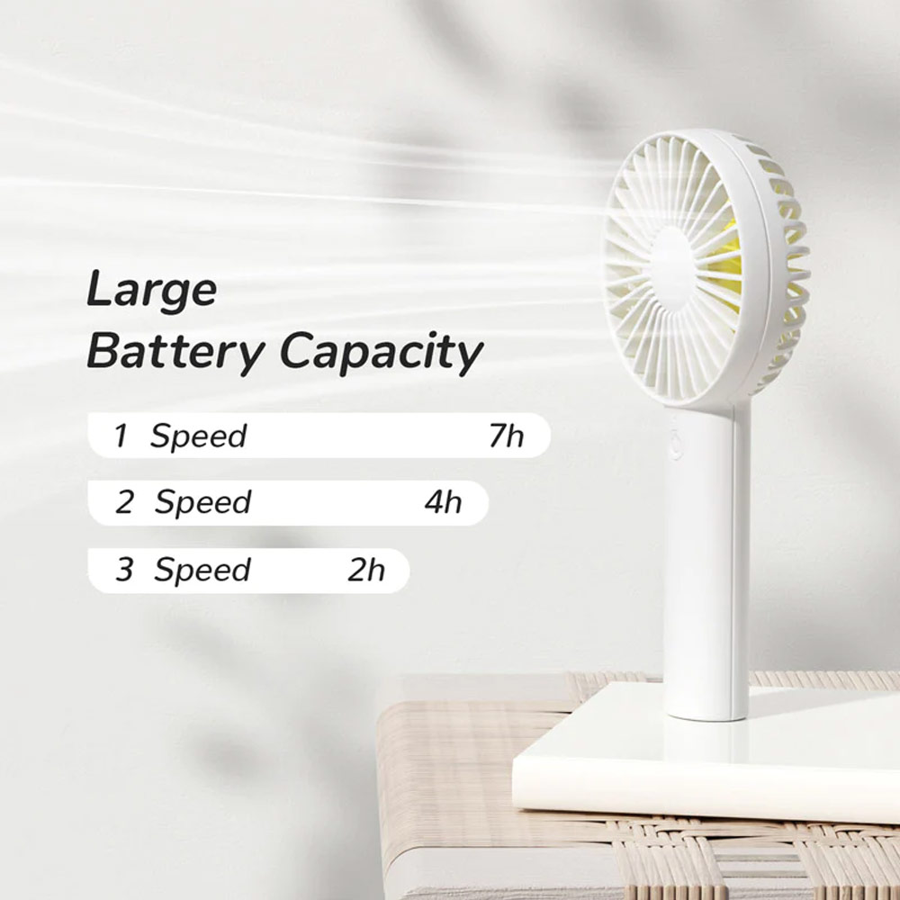 Picture of Jisulife Malaysia 3 Speed Wind Portable Fast Charge Rechargeble 2000mAh Handheld Fan for Outdoor Indoor Badminton Court Concert Picnic Camping FA21 (Brown)