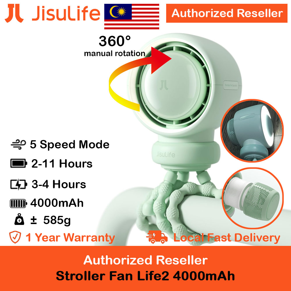 Picture of Jisulife Life2 Child Baby Safe Stroller Car Seat Rotatable Flexible Tripod Rechargeable Bladeless Fan (Green) Red Design- Red Design Cases, Red Design Covers, iPad Cases and a wide selection of Red Design Accessories in Malaysia, Sabah, Sarawak and Singapore 