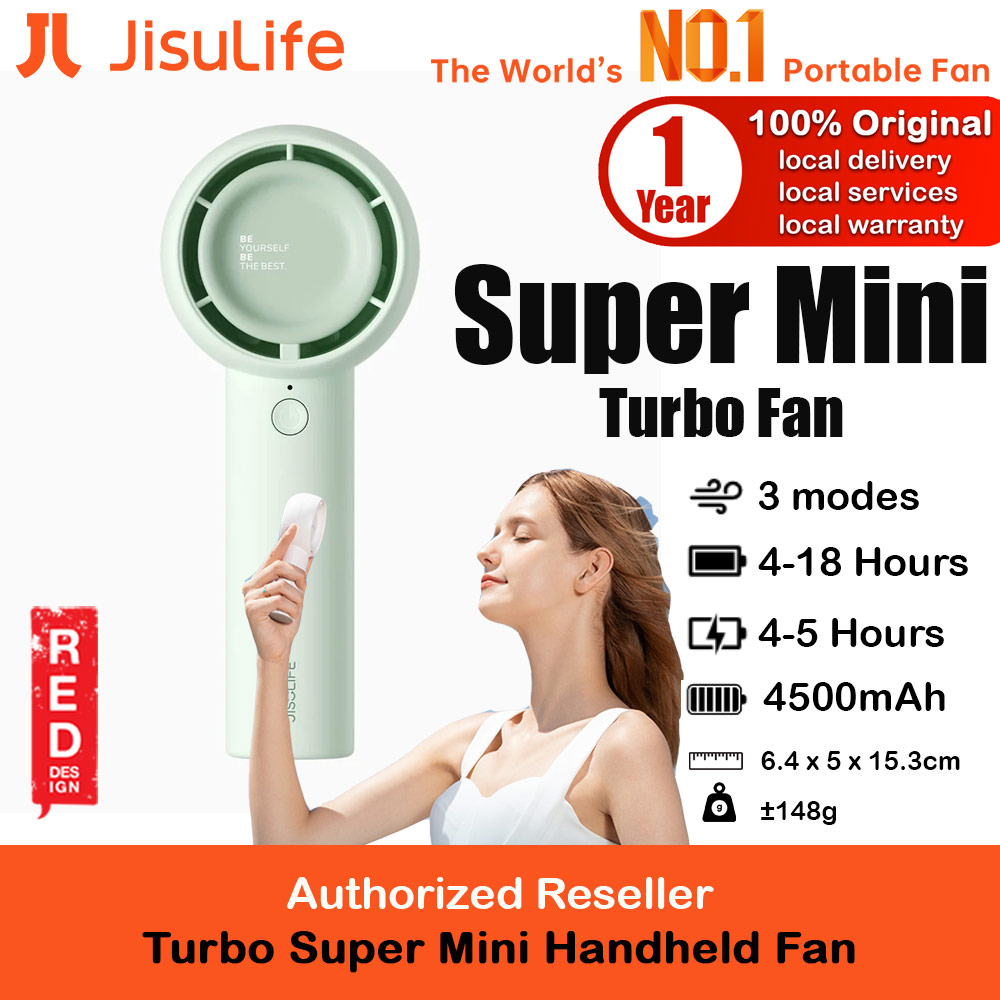 Picture of Jisulife 3 Speed Turbo Strong Wind Portable Fast Charge Rechargeble 4500mAh Hidden Blade Handheld Mini Fan for Outdoor Indoor Badminton Court Concert Picnic Camping FA42 (Green) Red Design- Red Design Cases, Red Design Covers, iPad Cases and a wide selection of Red Design Accessories in Malaysia, Sabah, Sarawak and Singapore 