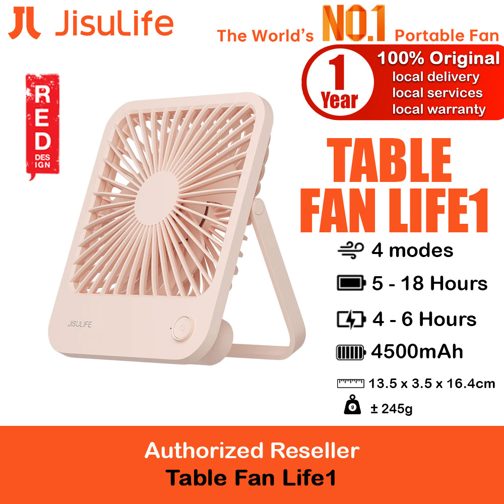 Picture of JISULIFE Table Desk Fan Ultra Slim Portable Desktop Fan Strong Airflow Ultra Quiet 4500mAh USB Rechargeable Electric Table Fan for Office Room Travel Outdoor Indoor Picnic Camping (Pink) Red Design- Red Design Cases, Red Design Covers, iPad Cases and a wide selection of Red Design Accessories in Malaysia, Sabah, Sarawak and Singapore 