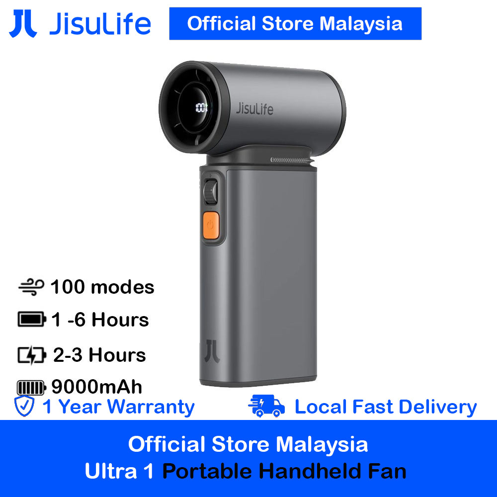 Picture of Jisulife Malaysia Super Power 100 Speed Ultra Ultra1 Turbo Strong Wind Portable Fast Charge Rechargeble 9000mAh Hidden Blade High Quality Handheld Mini Fan As Hair Dryer for Outdoor Indoor Badminton Court Concert Picnic Camping FA55 (Dark Grey) Red Design- Red Design Cases, Red Design Covers, iPad Cases and a wide selection of Red Design Accessories in Malaysia, Sabah, Sarawak and Singapore 