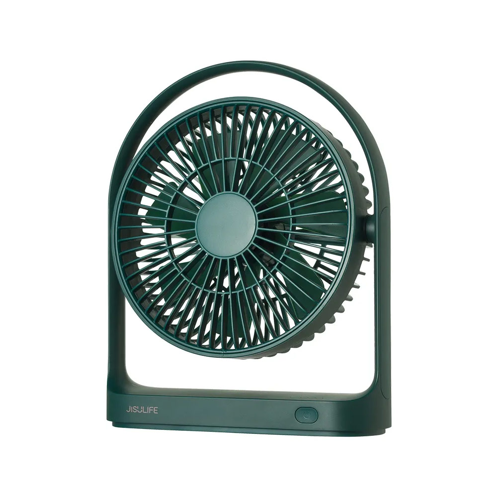 Picture of JISULIFE Desk Fan Small Portable Desktop Fan Strong Airflow Ultra Quiet 4000mAh USB Rechargeable Electric Table Fan for Office Room Travel Outdoor Indoor Picnic Camping (Green)