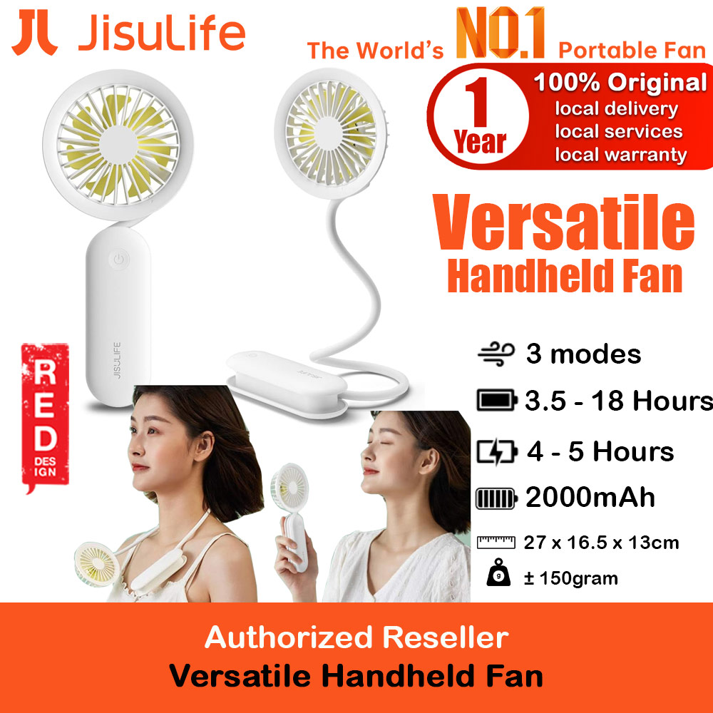 Picture of Jisulife Versatile Handheld Mini Fan Portable Rechargeable 2000mAh Hanging Handheld Mini Fan for Outdoor Indoor Badminton Court Concert Picnic Camping FA15 (White) Red Design- Red Design Cases, Red Design Covers, iPad Cases and a wide selection of Red Design Accessories in Malaysia, Sabah, Sarawak and Singapore 