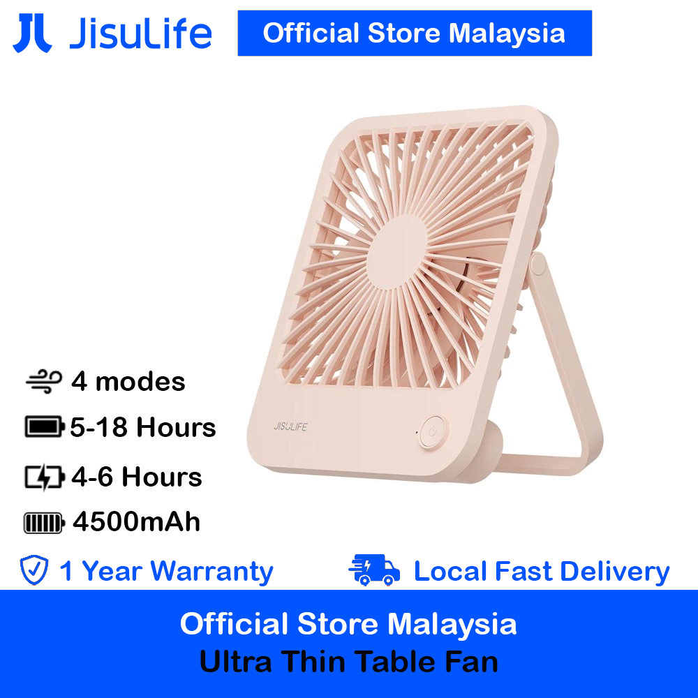 Picture of JISULIFE Malaysia Table Desk Fan Ultra Slim Portable Desktop Fan Strong Airflow Ultra Quiet 4500mAh USB Rechargeable Electric Table Fan for Office Room Travel Outdoor Indoor Picnic Camping (Pink) Red Design- Red Design Cases, Red Design Covers, iPad Cases and a wide selection of Red Design Accessories in Malaysia, Sabah, Sarawak and Singapore 