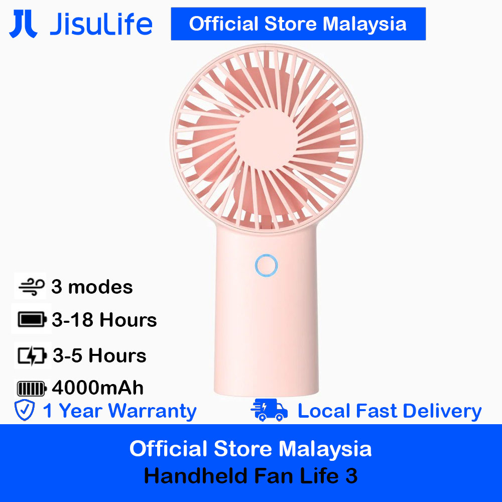 Picture of Jisulife Malaysia 3 Speed Wind Portable Rechargeble 4000mAh Handheld Fan  for Outdoor Badminton Court Concert Picnic Camping  (Pink) Red Design- Red Design Cases, Red Design Covers, iPad Cases and a wide selection of Red Design Accessories in Malaysia, Sabah, Sarawak and Singapore