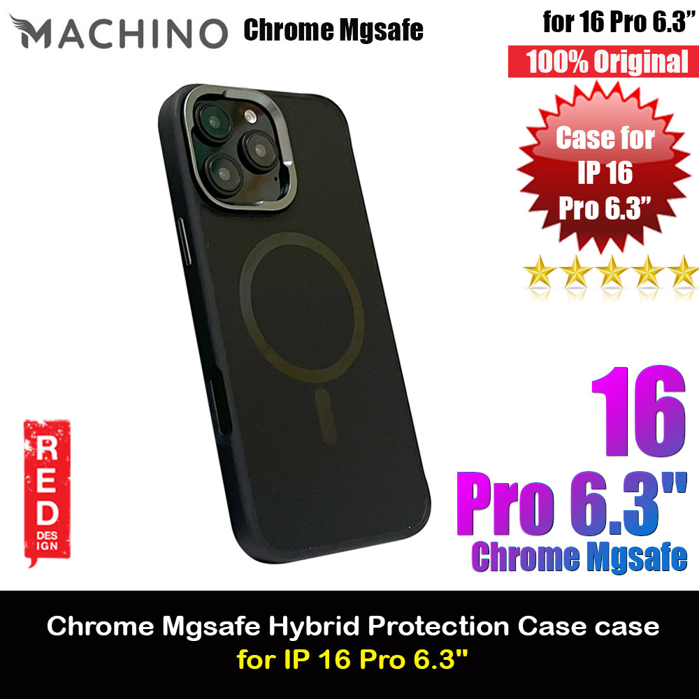 Picture of Machino Chrome Hybrid Metal Lens Frame Magnetic Compatible Drop Protection Case for iPhone 16 Pro 6.3 (Black) Apple iPhone 16 Pro 6.3- Apple iPhone 16 Pro 6.3 Cases, Apple iPhone 16 Pro 6.3 Covers, iPad Cases and a wide selection of Apple iPhone 16 Pro 6.3 Accessories in Malaysia, Sabah, Sarawak and Singapore 