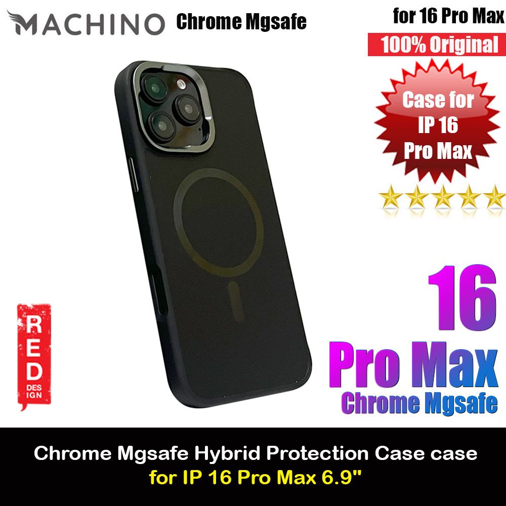 Picture of Machino Chrome Hybrid Metal Lens Frame Magnetic Compatible Drop Protection Case for iPhone 16 Pro Max 6.9 (Black) Apple iPhone 16 Pro Max 6.9- Apple iPhone 16 Pro Max 6.9 Cases, Apple iPhone 16 Pro Max 6.9 Covers, iPad Cases and a wide selection of Apple iPhone 16 Pro Max 6.9 Accessories in Malaysia, Sabah, Sarawak and Singapore 