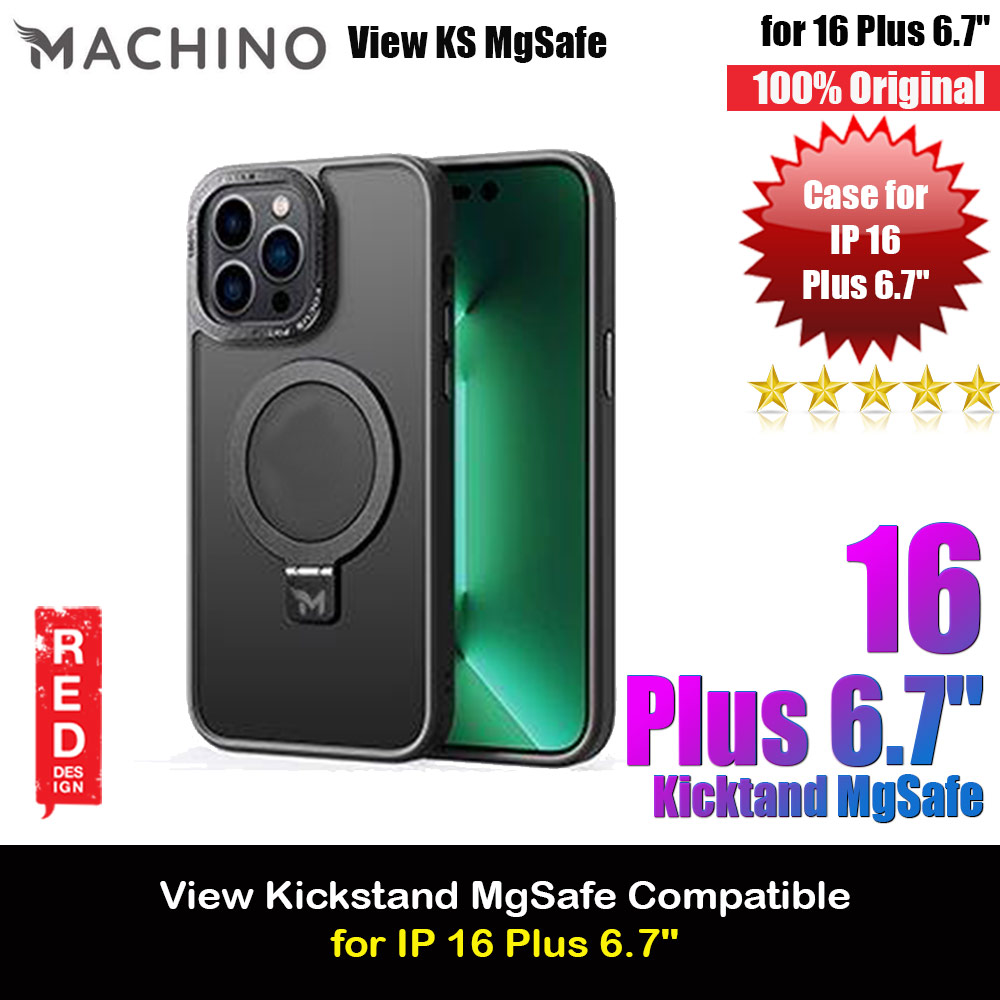 Picture of Machino View KS Kickstand Magnetic Compatible Metal Lens Frame Drop Protection Case for iPhone 16 Plus 6.7 (Black) Apple iPhone 16 Plus 6.7- Apple iPhone 16 Plus 6.7 Cases, Apple iPhone 16 Plus 6.7 Covers, iPad Cases and a wide selection of Apple iPhone 16 Plus 6.7 Accessories in Malaysia, Sabah, Sarawak and Singapore 