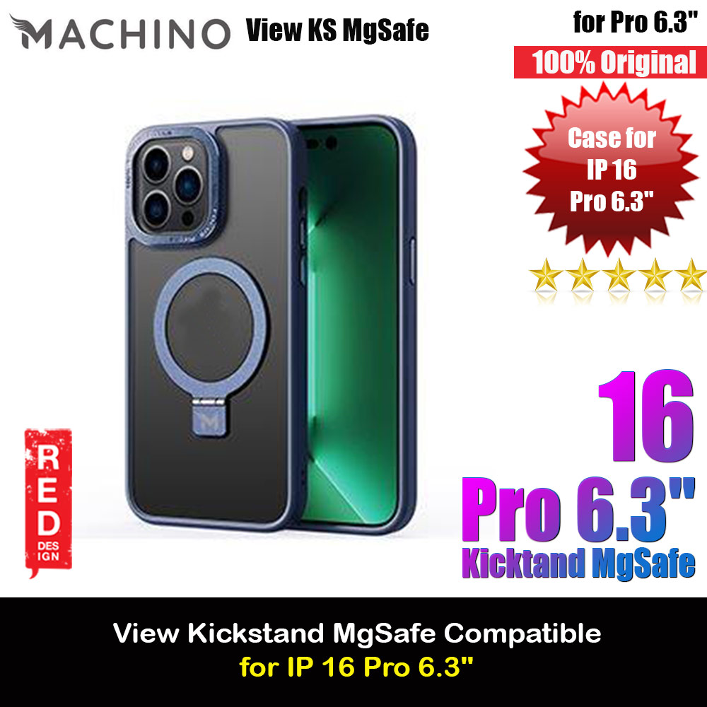 Picture of Machino View KS Kickstand Magnetic Compatible Metal Lens Frame Drop Protection Case for iPhone 16 Pro 6.3 (Navy) Apple iPhone 16 Pro 6.3- Apple iPhone 16 Pro 6.3 Cases, Apple iPhone 16 Pro 6.3 Covers, iPad Cases and a wide selection of Apple iPhone 16 Pro 6.3 Accessories in Malaysia, Sabah, Sarawak and Singapore 