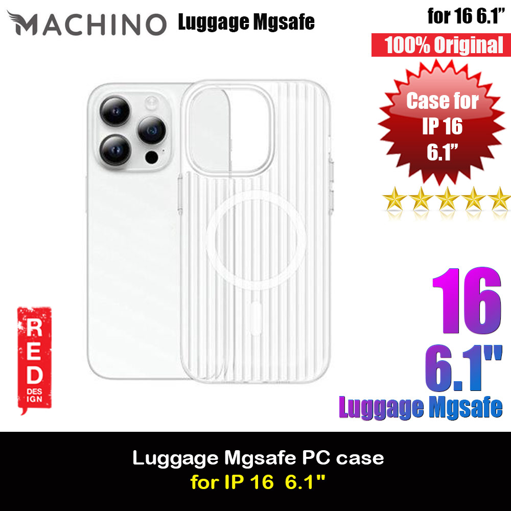 Picture of Machino Luggage Design PC Slim Hard Magnetic Compatible Drop Protection Case for iPhone 16 6.1 (Clear) Apple iPhone 16 6.1- Apple iPhone 16 6.1 Cases, Apple iPhone 16 6.1 Covers, iPad Cases and a wide selection of Apple iPhone 16 6.1 Accessories in Malaysia, Sabah, Sarawak and Singapore 