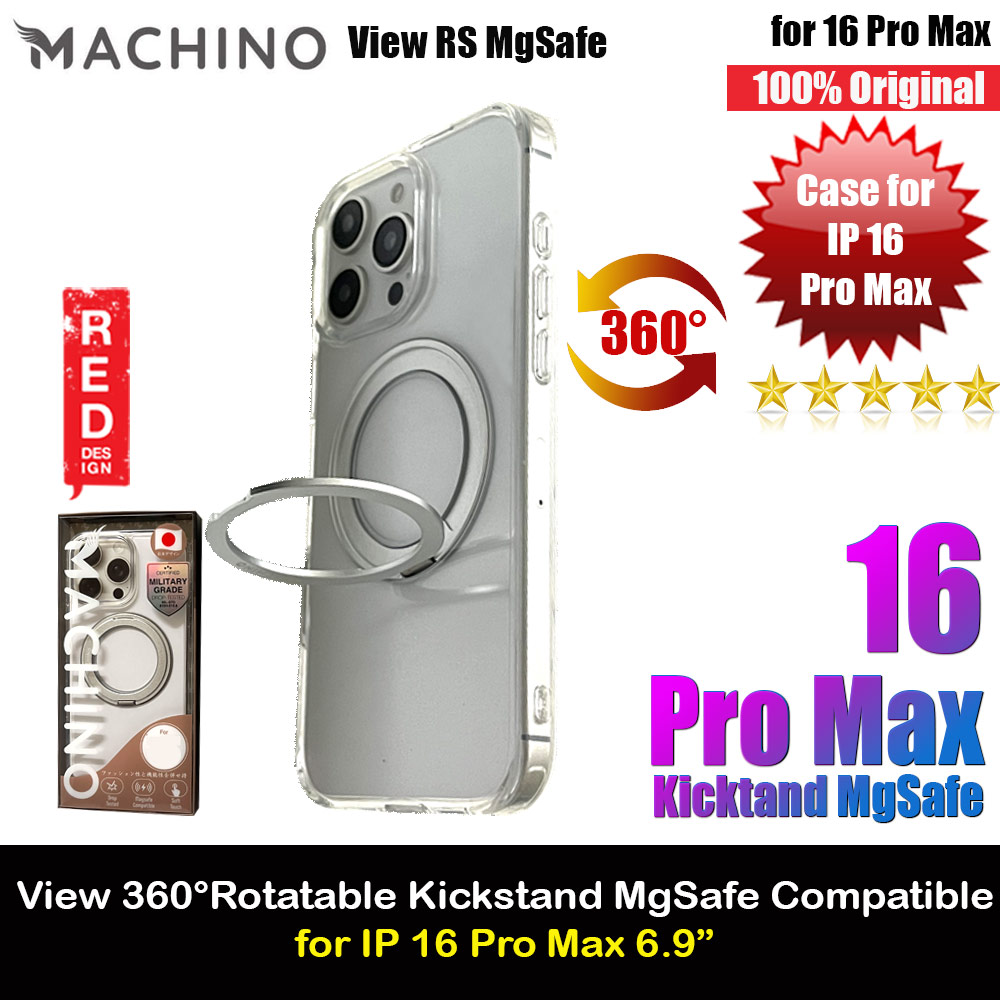 Picture of Machino View RS Rotateable Kickstand Magnetic Compatible Drop Protection Case for iPhone 16 Pro Max 6.9 (Clear) Apple iPhone 16 Pro Max 6.9- Apple iPhone 16 Pro Max 6.9 Cases, Apple iPhone 16 Pro Max 6.9 Covers, iPad Cases and a wide selection of Apple iPhone 16 Pro Max 6.9 Accessories in Malaysia, Sabah, Sarawak and Singapore 