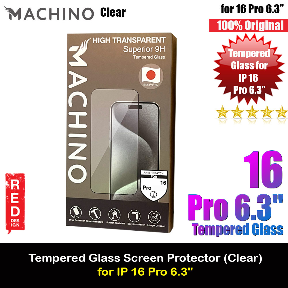 Picture of Machino 2.5D Full Cover Tempered Glass Screen Protector for iPhone 16 Pro 6.3 (Clear) Apple iPhone 16 Pro 6.3- Apple iPhone 16 Pro 6.3 Cases, Apple iPhone 16 Pro 6.3 Covers, iPad Cases and a wide selection of Apple iPhone 16 Pro 6.3 Accessories in Malaysia, Sabah, Sarawak and Singapore 