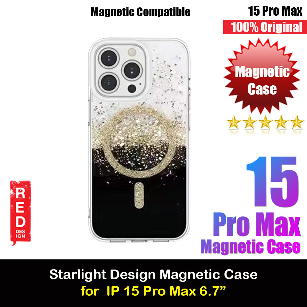Picture of Red Design Choices Starlight Shining Magnetic Magsafe Compatible Case for Apple iPhone 15 Pro Max 6.7 (Gold Black) Apple iPhone 15 Pro Max 6.7- Apple iPhone 15 Pro Max 6.7 Cases, Apple iPhone 15 Pro Max 6.7 Covers, iPad Cases and a wide selection of Apple iPhone 15 Pro Max 6.7 Accessories in Malaysia, Sabah, Sarawak and Singapore 