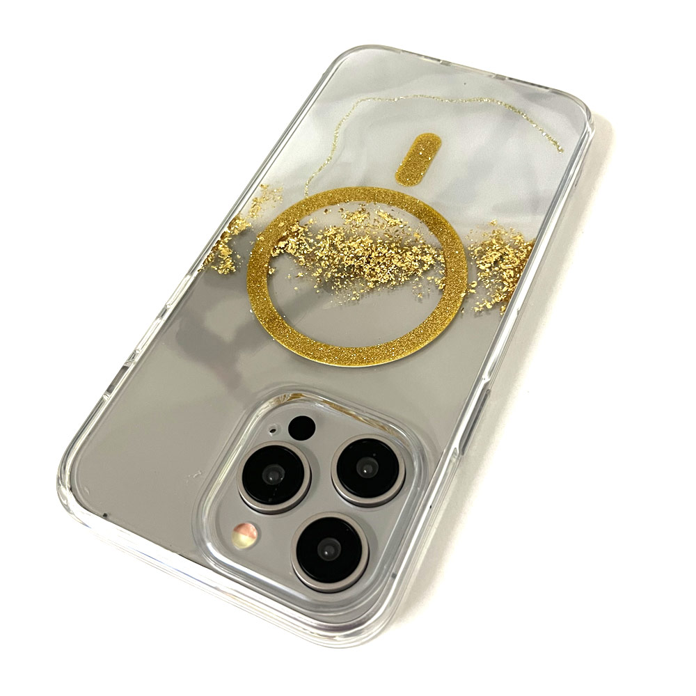 Picture of Apple iPhone 15 Pro Max 6.7 Case | Red Design Choices Starlight Shining Magnetic Magsafe Compatible Case for Apple iPhone 15 Pro Max 6.7 (Gold White Marble)