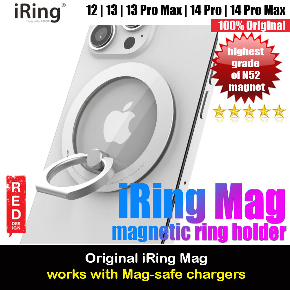Picture of AAUXX iRing Mag Magnetic Ring Holder Phone Grip and Kickstand Stand Compatible with Magsafe (Ceramic White) Red Design- Red Design Cases, Red Design Covers, iPad Cases and a wide selection of Red Design Accessories in Malaysia, Sabah, Sarawak and Singapore 
