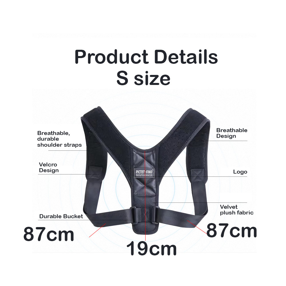 Picture of Pictet Fino Shouder Back Support Posture Shoulder Corrector Clavicle SSpine Shoulder Belt Back Pain Relief Posture Correction (RH58) S Size