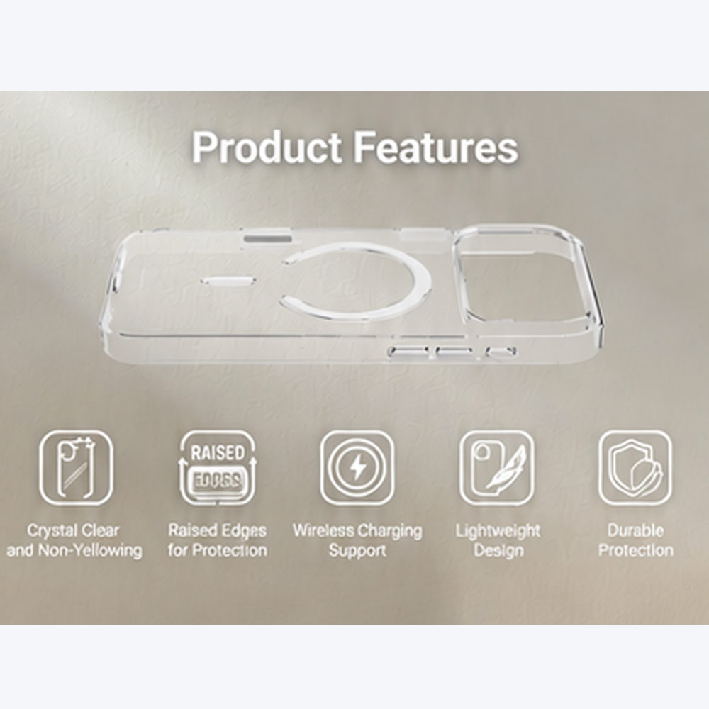 Picture of Apple iPhone 18 Pro Case | Power Support Air Jacket Mag Lightweight Thin MagSafe Case for iPhone 18 Pro | iPhone 17 Pro - Clear