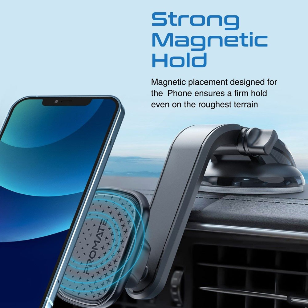 Picture of Promate Magnetic Windscreen Dashboard 360 Degree Rotation Car Phone Holder Mount MagMount XL