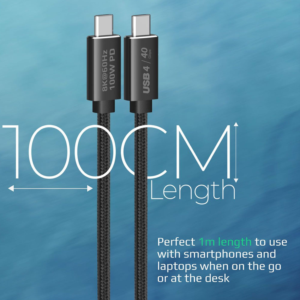 Picture of Promate USB-C™ Thunderbolt 4 USB4 100W Ultra HD 8k High-Speed 40Gbps Charge Data Cable for Laptop Pro 13 PrimeLink-C40