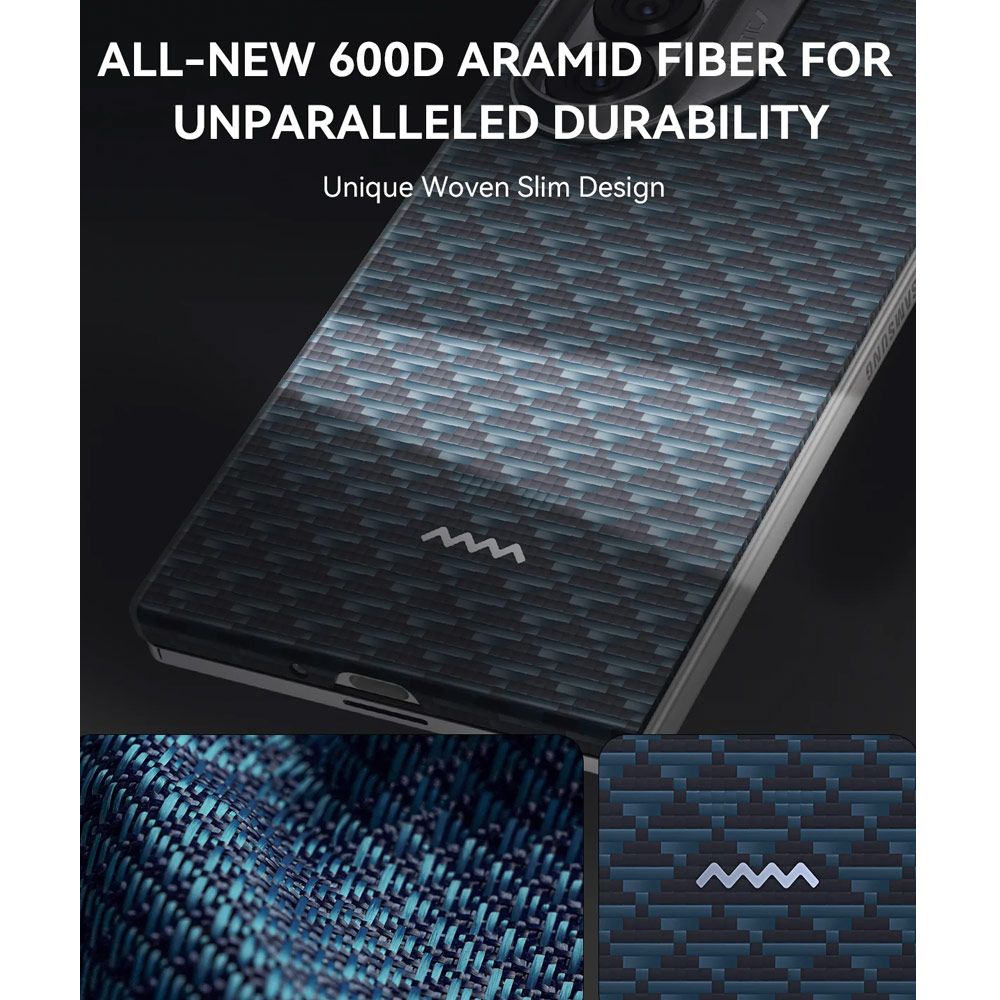 Picture of Samsung Galaxy Z Fold 7 | Raptic Galaxy Z Fold7 Aramid Fiber Skin Magnetic Compatible Skin for Galaxy Z Fold 7 (Profound Blue)