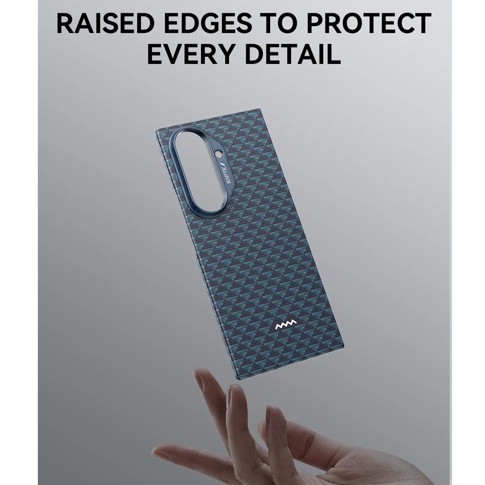 Picture of Samsung Galaxy Z Fold 7 | Raptic Galaxy Z Fold7 Aramid Fiber Skin Magnetic Compatible Skin for Galaxy Z Fold 7 (Profound Blue)