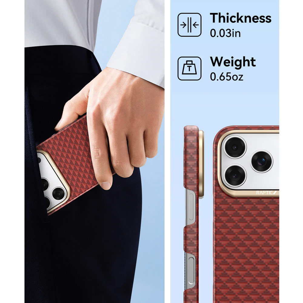 Picture of Apple iPhone 17 Pro Max 6.9 Case | Raptic Aramid Fibre Origin Lightweight Ultra Slim Case with Magsafe for iPhone 17 Pro Max 6.9 (Oriental)