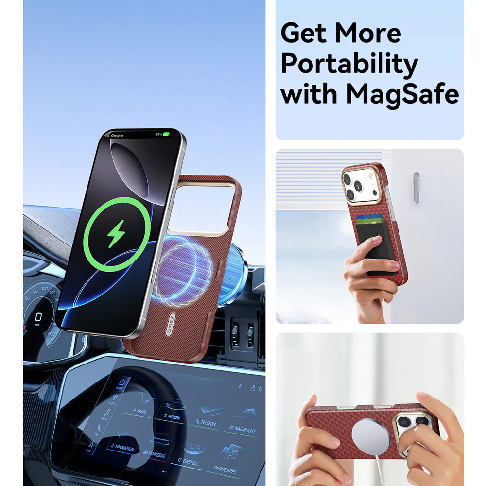 Picture of Apple iPhone 17 Pro Max 6.9 Case | Raptic Aramid Fibre Origin Lightweight Ultra Slim Case with Magsafe for iPhone 17 Pro Max 6.9 (Oriental)
