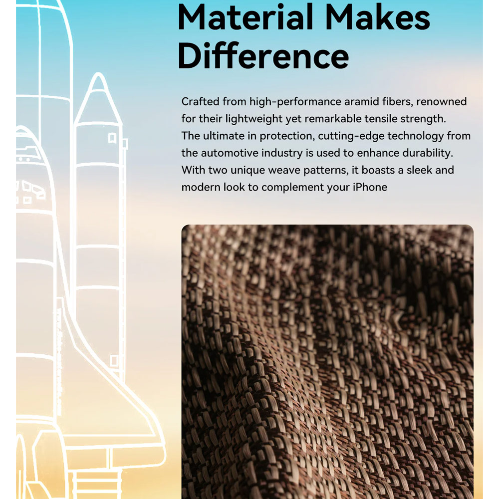 Picture of Apple iPhone Air 6.5 Case | Raptic Aramid Fibre Origin Lightweight Ultra Slim Case with Magsafe for iPhone Air 6.5 (Humble)