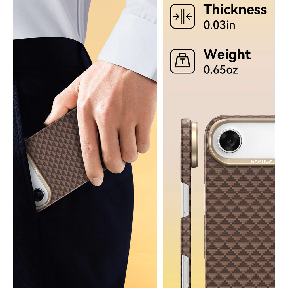 Picture of Apple iPhone Air 6.5 Case | Raptic Aramid Fibre Origin Lightweight Ultra Slim Case with Magsafe for iPhone Air 6.5 (Humble)