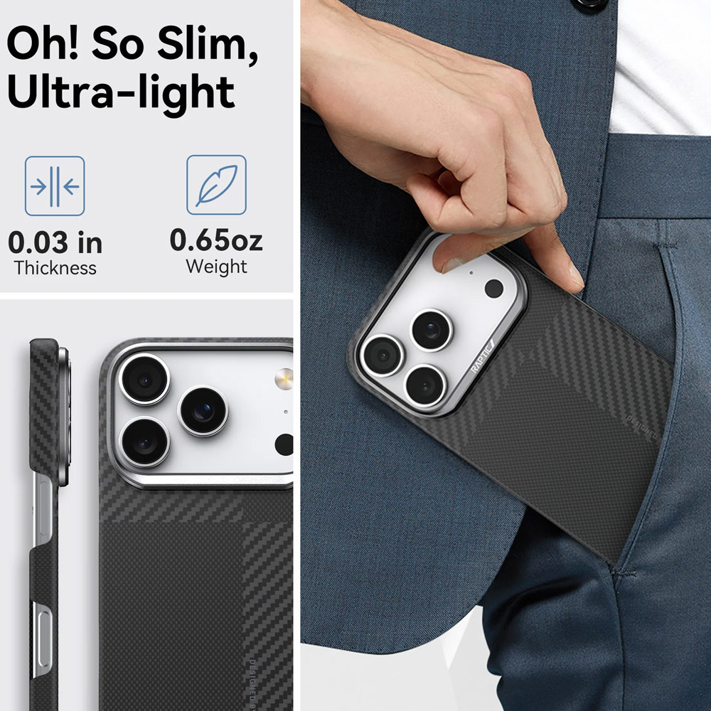 Picture of Apple iPhone 17 Pro Max 6.9 Case | Raptic Aramid Fiber Geotik MgSafe Magnetic Compatible Drop Protection Case for iPhone 17 Pro Max 6.9 (Mondrain)