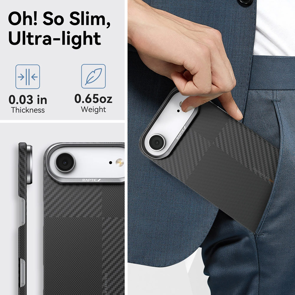 Picture of Apple iPhone Air 6.5 Case | Raptic Aramid Fiber Geotik MgSafe Magnetic Compatible Drop Protection Case for iPhone Air 6.5 (Mondrain)