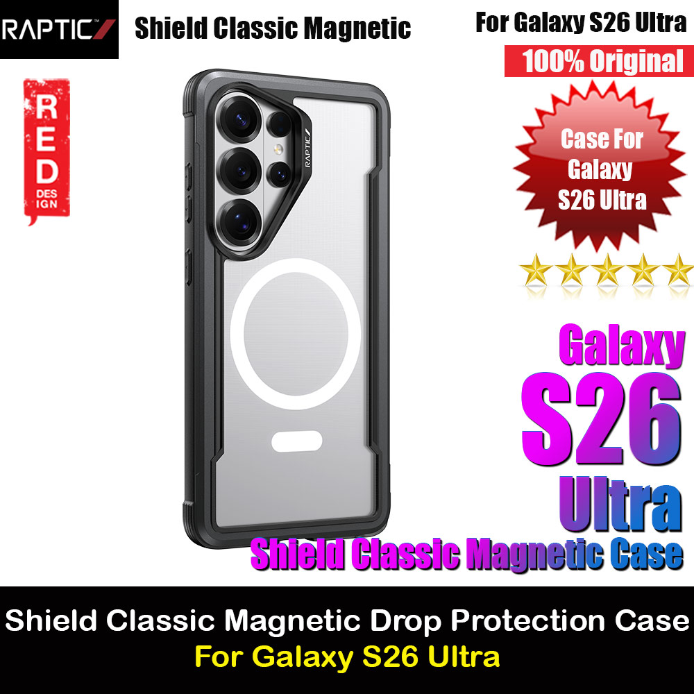 Picture of Raptic Shield Classic Magnetic Compatible Drop Protection Case for Samsung Galaxy S26 Ultra (Black) Samsung Galaxy S26 Ultra- Samsung Galaxy S26 Ultra Cases, Samsung Galaxy S26 Ultra Covers, iPad Cases and a wide selection of Samsung Galaxy S26 Ultra Accessories in Malaysia, Sabah, Sarawak and Singapore 