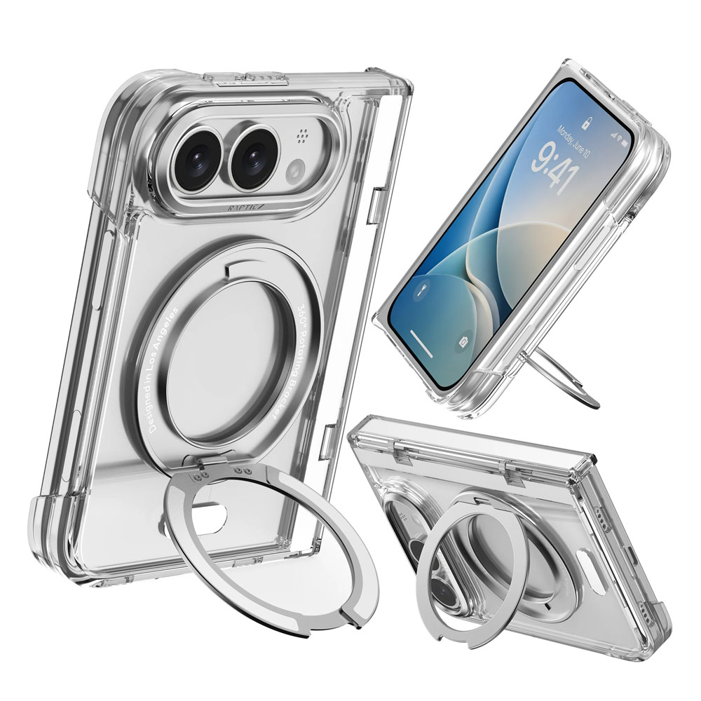Picture of Apple iPhone Duo Case | Raptic Air Stand Crystal Clear Hinge Protection Case for iPhone Duo - Clear
