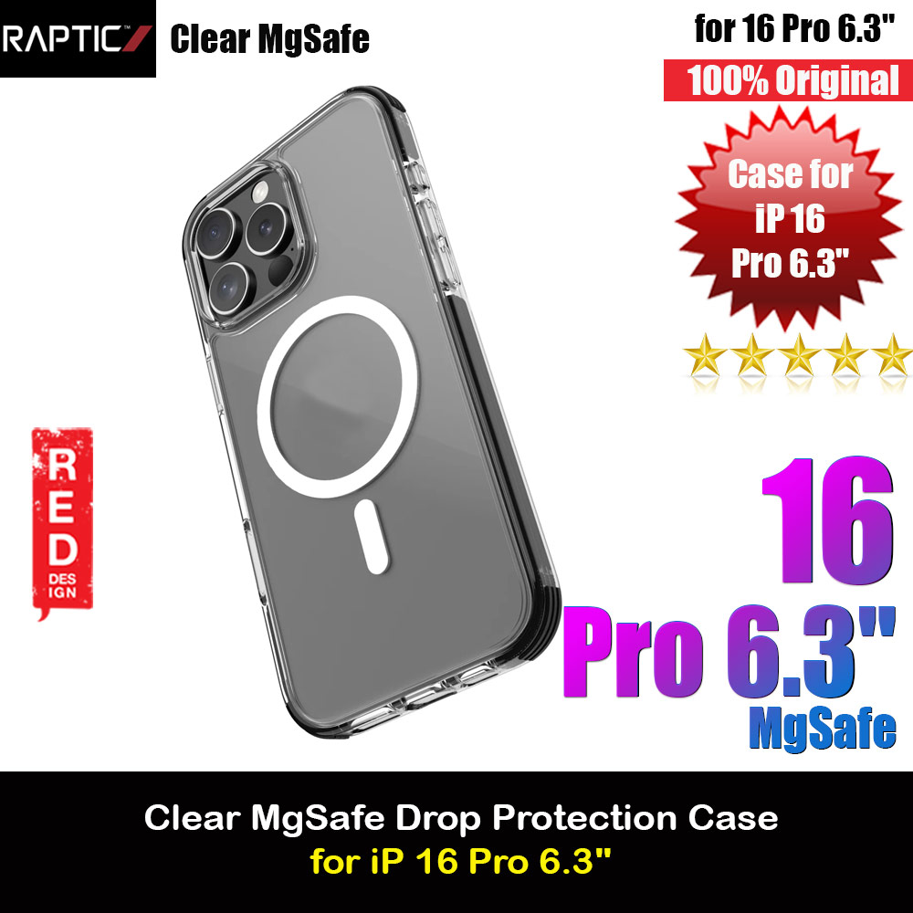 Picture of Raptic Clear MgSafe Magnetic Compatible Drop Protection Case for iPhone 16 Pro 6.3 (Black) Apple iPhone 16 Pro 6.3- Apple iPhone 16 Pro 6.3 Cases, Apple iPhone 16 Pro 6.3 Covers, iPad Cases and a wide selection of Apple iPhone 16 Pro 6.3 Accessories in Malaysia, Sabah, Sarawak and Singapore 