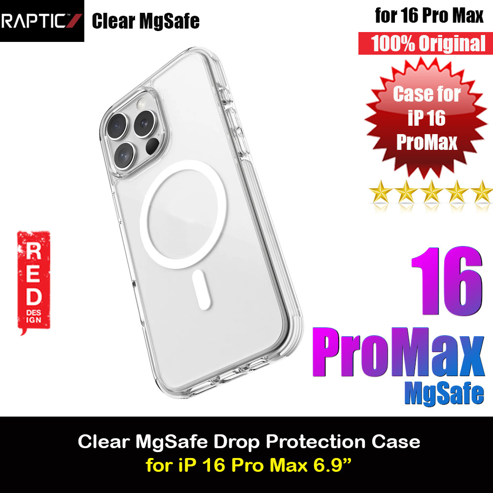 Picture of Raptic Clear MgSafe Magnetic Compatible Drop Protection Case for iPhone 16 Pro Max 6.9 (White) Apple iPhone 16 Pro Max 6.9- Apple iPhone 16 Pro Max 6.9 Cases, Apple iPhone 16 Pro Max 6.9 Covers, iPad Cases and a wide selection of Apple iPhone 16 Pro Max 6.9 Accessories in Malaysia, Sabah, Sarawak and Singapore 