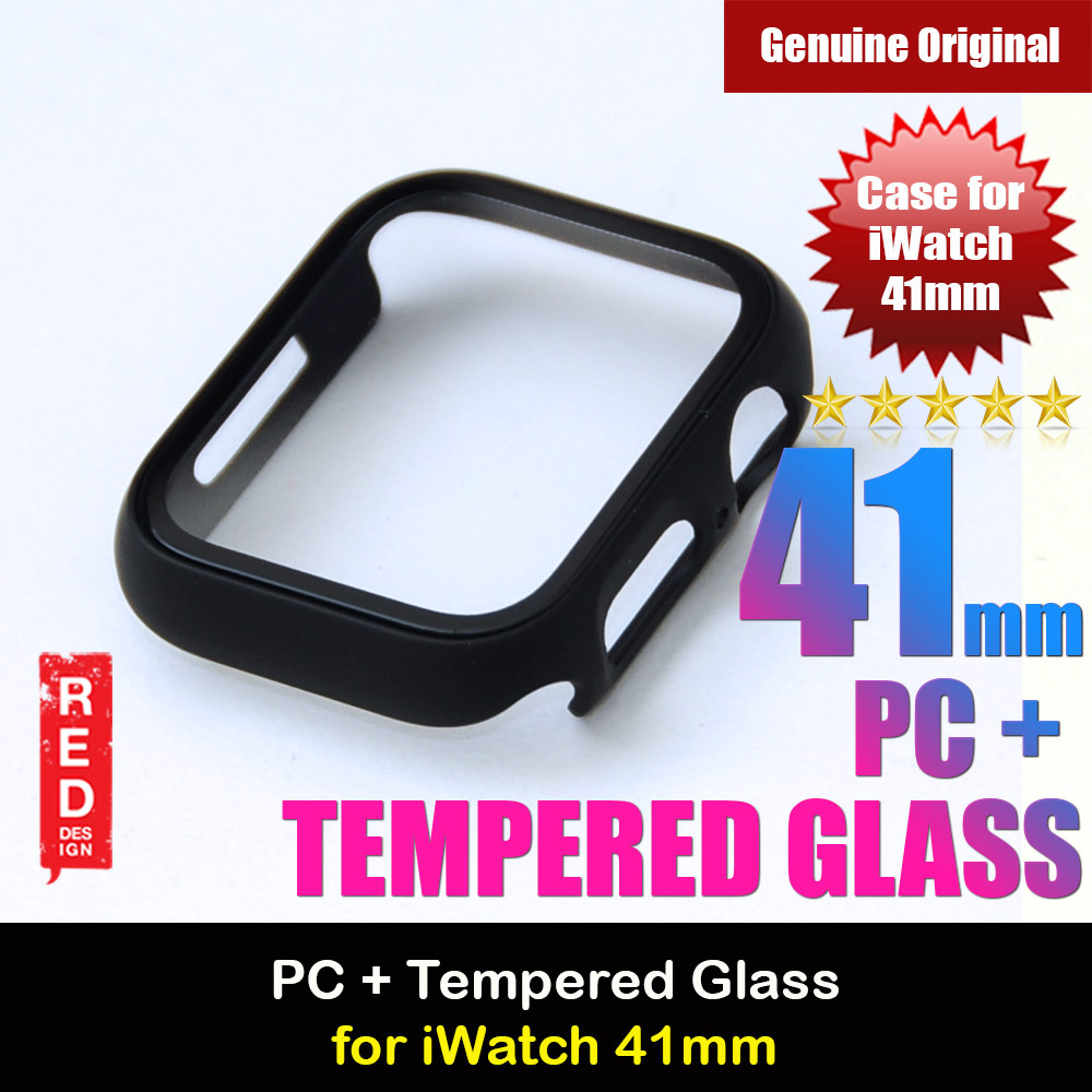 Picture of Red Design PC and Tempered Glass Full Coverage Case Splash Proof for Apple Watch 41mm Series 7 (Black) Apple Watch 41mm- Apple Watch 41mm Cases, Apple Watch 41mm Covers, iPad Cases and a wide selection of Apple Watch 41mm Accessories in Malaysia, Sabah, Sarawak and Singapore 