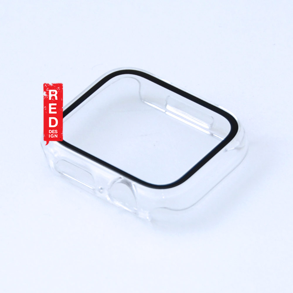 Picture of Apple Watch 45mm Case | Red Design PC and Tempered Glass Full Coverage Case Splash Proof for Apple Watch 45mm Series 7 (Clear)