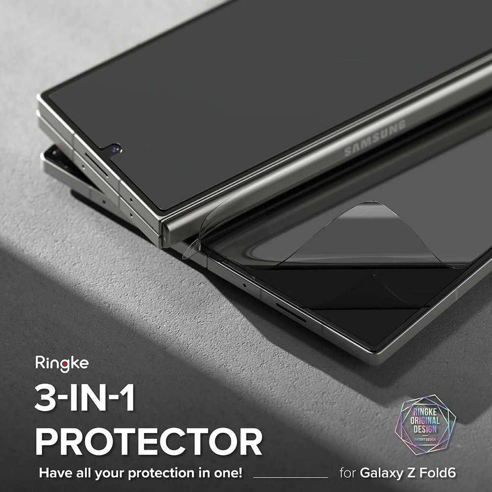 Picture of Samsung Galaxy Z Fold 6 Screen Protector | Ringke Front Inner Hinge 3 in 1 Full Set Screen Protector for Samsung Galaxy Z Fold 6 (2pcs Pack)